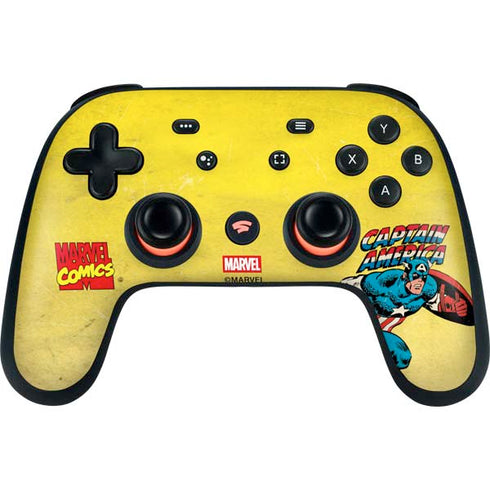 Marvel Classic Comics Captain America Google Stadia Controller Skin